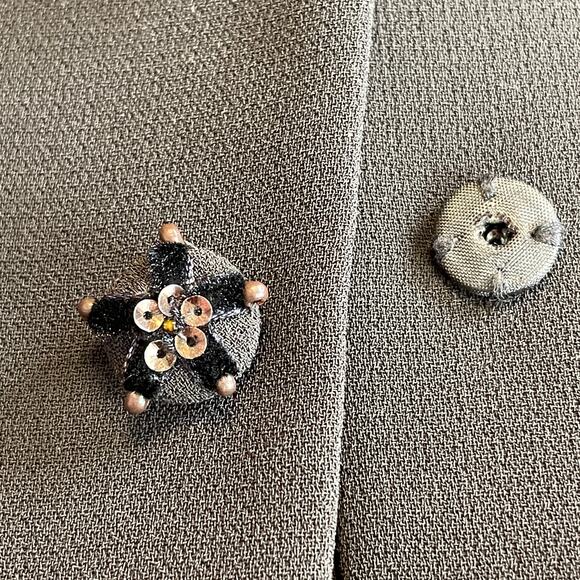 Tahari ASL Brown Beaded Floral Trim Evening Career Dressy Jacket Blazer 8 - Picture 9 of 14